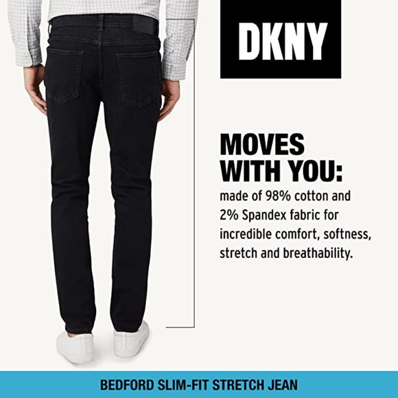 DKNY BEDFORD STRETCH SLIM STRAIGHT PANTS BLACK, New with Tag - Picture 3 of 5